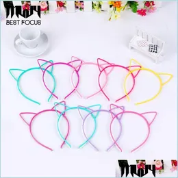 Headbands Cute Kids Cat Ear Headband Hair Hoop Colour Hairband Plastic Band Accessories Christmas Gift 84 Pcs/Lot Drop Delivery Jewel Dhx90