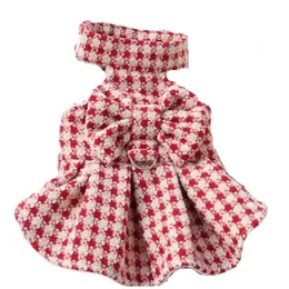 Vestido de estimação de inverno para roupas de cachorro filhote pequeno fantasia pomerânia poodle bichon frize schnauzer vestes vestidos 240412