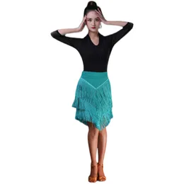 TASSEL LATIN DANK KOLT Toppföreställningar Vuxen kjol öva kostym fransdräkt kjol latin salsa balsal dans kjol
