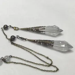 Decorative Figurines White Crystal Spirit Pendulum Reiki Witchcraft Divination Balance Tip Column Home Gift 2 PCS