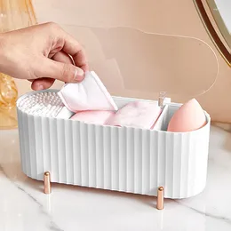 Ящики для хранения косметическая коробка с крышкой на рабочем столе пыльнопроницаемой макияж порошковой губной губной организатор