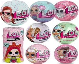 Glam Glitter Series Bling Lil Sisters Eye LOLS Сюрприз кукол под закусочными целями волос L.O.L Confetti PET9556009