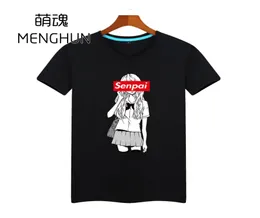 Adorável Design Design Japonês High School Girl Anime T camisetas senpai camise