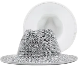 Luxus Diamond Eimer Hut Frau Mann Strass Fedora Hüte für Frauen Männer Sunhat Sunhats Girl Party Night Performance Cap Bling Fis1034662