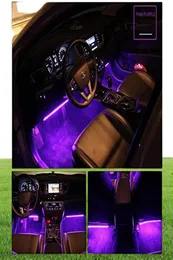 Araba Led Şeritler Işık 4 PCS 48 LED'ler Çok renkli arabalar İç Işıklar Gösterge Aydınlatma Altında Müzik ve Uzaktan Kesikli Kabul 2875933