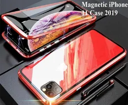 Luksusowe podwójne szklane szklane 360 ​​Magnetyczne adsorpcja metalowa obudowa dla iPhone 11 Pro Max 12 Mini Pro 7 8 Plus Case Telefon dla iPhone'a XR x 3949044