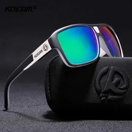 Sunglasses KDEAM New Mirror Sunglasses Men Sports Eyewear Women Polarized Big Size Sun Glasses UV400 Protection With Hard Case KD520 240412