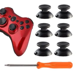 Ivyueen 6 pcs preto cinza 3d bastão analógico joystick para xbox 360 controlador tampa de tampas para x caixa 360 peças de reparo analógico