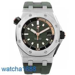 AP Wrist Watch Montre Royal Oak Offshore 15720ST Avocado Green Plate Green Face Gold Pointer 42mm Gauge Set