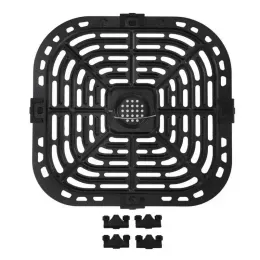 Fryers Fryer Crisper Plate Basket With Rubber Feet 24x23cm Fryer Grill Pan 304 Rostfritt stål Fryer Ersättning Crisper Plate