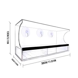 창문 매달려 새 피더 확장 지붕 슬라이딩 먹이 트레이 배수 장치