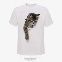 3D Cat Pattern Printed Men's T-shirt 3D Tryckt kortärmad temtmu