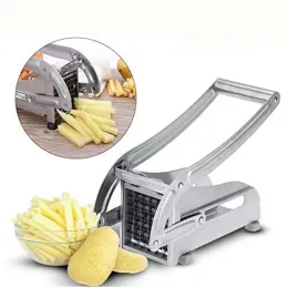 Grinders Manual Slicer Batata Selfless Aço Aço Multifuncional Fries French Cutter com 2 Lâminas Máquina de Dipendência do Fladista de Lâminas