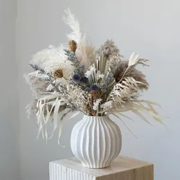 Декоративные цветы натуральный сухой декор букет свадебный цветочный композиция пушистая тростника пампас трава рождественская ферма бого