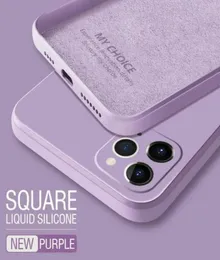 2021 Luxus Original Square Flüssig Silikon -Telefonhüllen für iPhone 12 11 Pro Max Mini XS X XR 7 8 Plus SE 2 Dünne Weichschutz Süßigkeiten 4310835