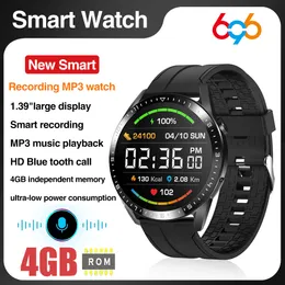 Akıllı İzle Erkekler 4GB Hafıza Yerel Mp3 Müzik Oyuncusu Akıllı Kayıt Mavi Diş Çağrı Akıllı Swatch Kadın Spor Sağlığı Algılama