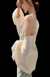 ラップジャケット7カラーウェディングラップショールロングスリーブドレスのための夏の肩をすくめるボレロ女性ブライダルカバージャケットフェムMAR2457441