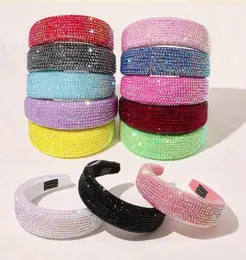 Bandas de cabeça de cristal completo Diamond designer acolchoado da cabeça da cabeça Bling Rhinestone Women Head Hoop Hairband Band Girls Acessórios de cabelo 4332412