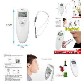 Nuovo 2024 2024 Test di alcolismo Portili Digital Digital Breath Tester LCD Visualizza inalatori Metri alcolici Metri portatile Test del rilevatore di respiri etilometrici