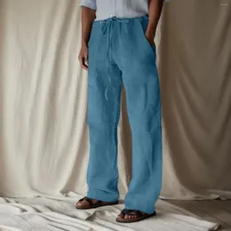 Pantaloni da uomo quotidianamente solido full lunghezza a medio tasca con tasca da canadetti uomini casual y2k abbigliamento palestra lavoro pantalones street