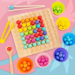 Factory Price Wooden Clip Beads Toy Wooden beads Board toy Fine movements Training Clip Beads Eliminating Game for kids
