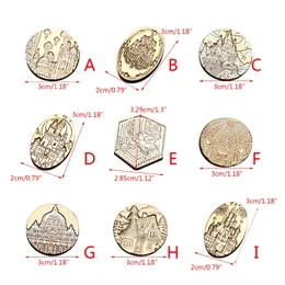 Brass Head Wax Seal Seal Serial Brass Head European Castle Series ، Head Stamp Perfect لعشاق القلعة Dropship Stamp Stamp