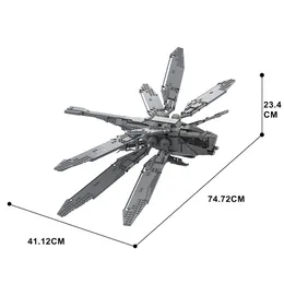 MOC Military Dragonfly Fighter Ornithopter Building Budowanie klasycznego filmu Dune (2021) Model ornitoptera