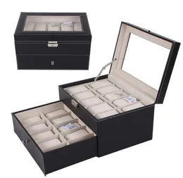 20 Grids Leder Watch Show Case Box Schmuck Sammlung Aufbewahrungsorganisator Holder Whole6968997