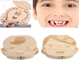 2018 Kids Boy Girl Tooth Box Box Boxes Boxes Organizzatore Bambini per bambini Save Milk Denti Collezione Box Puntalità in legno Gifts del Capodanno6705810