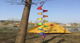 Faltbare Regenbogen Spiralwindmühle Windsock Garten Wind Spinner Camping Zelt Garten Dekorationen auf Stock5390602