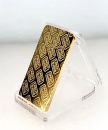50pcs Manyetik Olmayan Kredi Suisse Ingot 1 Oz Goldplated Gold Bar İsviçre Hediyelik Serbest Paralar Farklı Seri Lazer Numaralandırma Crafts3804014