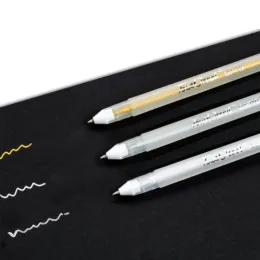 6 PCs White Gold Silver Manga Marker Pens Set 0.8 mm Permanent ink Scrapbook Tire Pen Waterproof School Stationery Art Brush Pen