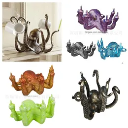 Obiekty dekoracyjne figurki Octopus Scpture Ozdoby żywiczne domowe do salonu ogród krajobrazu Ocean Beauty i dekoracja chen dhgb0