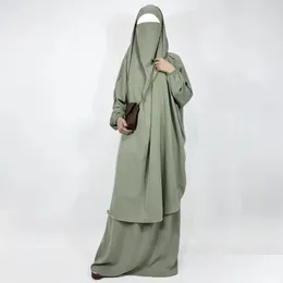Этническая одежда Двух кусок юбка Джилбаба с карманами Niqab Strings Высококачественный NIDA Легкий воздухопроницаемый Ид Рамадан Мусульманские женщины DR OTB3U
