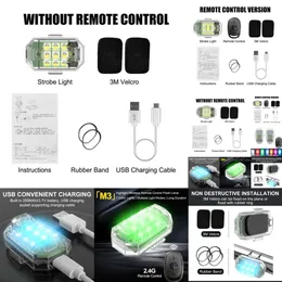 New 2024 Car Strobe Light Remote Lamp Warning Flash Led Wireless Control Waterproof Bike Scooter Anti-Collision Indicator