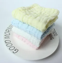 Baby Face Towels 100 Cotton Muslin Towel 6 Layers Newborn Burp Cloths Solid Organza Handkerchief Baby Feeding Cloth 4 Colors 30pc5855838