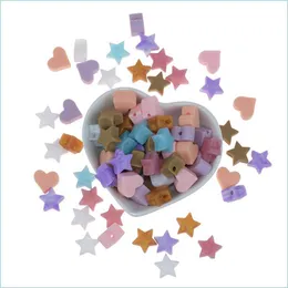 Andere Dieteperlen Zahnen Teether Accessoires Food Grade Pearl Star Heart Lose Kaugrutziger DIY Dummy Making Drop Lieferung Dhgarden Dhlv1