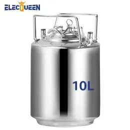 حمالات الصدر 10L من الفولاذ المقاوم للصدأ Cornelius على طراز البيرة OB برميل ، Home Brew Kegerator Barrel Ball Lock Lock 2.5 جالون مع مقابض معدنية عالية الجودة