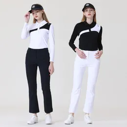 Azureway Winter Lady Full Sleeve Golf Polo Shirt Tops Tops Autumn Women Women Disual Golf Pants Pleate A-Line Sterts