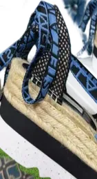 Gaia 플랫폼 Espadrilles Stella McCartney Sandals 8cm 증가 패션 웨지 데님 여름 신발 77605706509