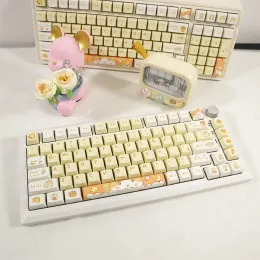 Tillbehör 131 Keys XDA Profile Hamster Theme KeyCaps English Korean PBT Dyesub Anpassad DIY Key Caps -kit för spelmekaniskt tangentbord