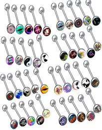 Nice style body piercing jewelry TONGUE RING MIX Styles drop factory 7659911
