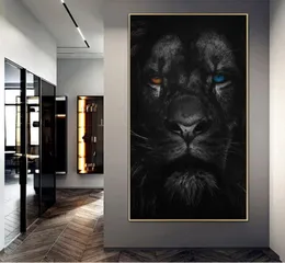 Lion feroz com Posters de Orange e Blue Olhos e Impressões de Canvas Fotos de Arte da Parede para Decoração da sala de estar CUA2079868