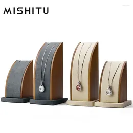 Декоративные тарелки Mishitu 2pcs/Set деревянное ожерелье для ювелирных изделий Diamplay Diamply Стенд с твердым древесным дисплеем для подвесной стойки Организатор Организатор Организатор Организатор