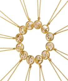 Hochzeitskleid Schmuck Mode passende Frauen Schmuck Zwölf Sternbilder Gold plattiert Kupfer Halskette Mode Halskette Designer J6008057