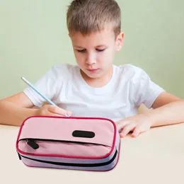 Bleistift mit großer Kapazität Bleistift 2 Fachbeutel Stifttasche für Schule Teen Girl Boy Briefpapierkarten und Umschläge Set Kinder