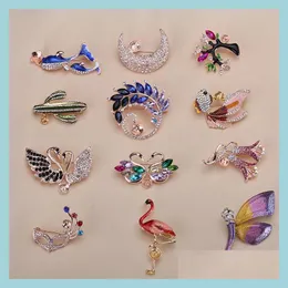 إعدادات المجوهرات بالجملة pearl brooch إعداد حجر الراين للنساء ملحقات الموضة 24 أنماط DIY دبوس دبوس عيد الميلاد تسليم DHA3Z