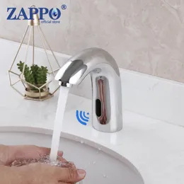 Zlew łazienki krany Zappo luksusowe Chrome Wykończenie Basen Basin Automatyczny czujnik zimnej wody mikser bez dotyku dotknij kran w podczerwieni