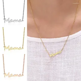 Catene 1pc Fashion Mama Letters Necklace in acciaio inossidabile Mom Baby Lockbone Chain Chain Cennitore Gioielli femminile Regalo per la mamma