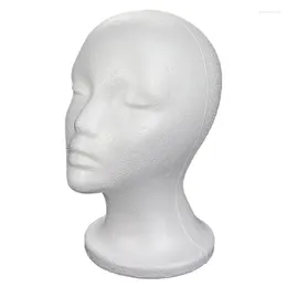 Jewelry Pouches White Foam Female Model Head Glasses Hat Wig Display Stand Headwear Scarf Headphone Rack Mannequin Props 26CM